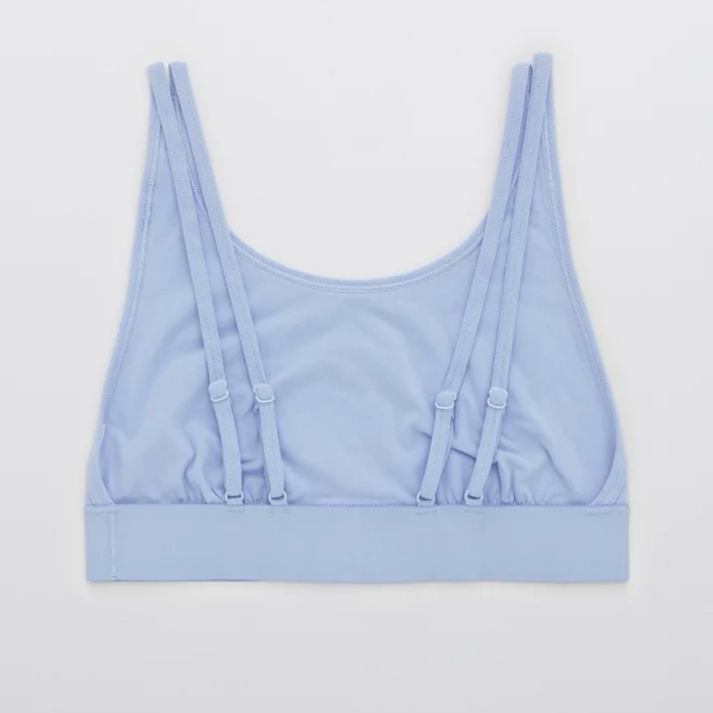NWT Aerie High Neck Cotton Longline Bralette Womens Small Fresh Water Blue - Picture 5 of 8